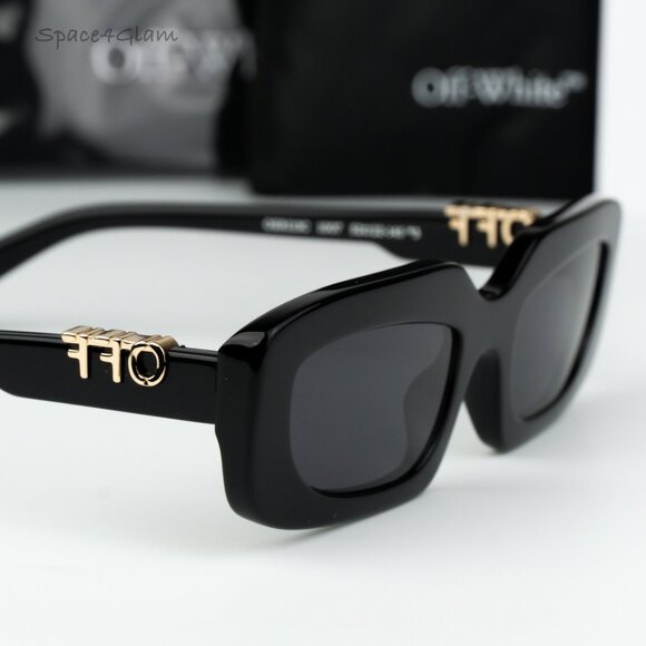 Off-White Men Sunglasses Black Grey Rectangle OERI13C RENTON 1007 BRAND NEW - Picture 4 of 12